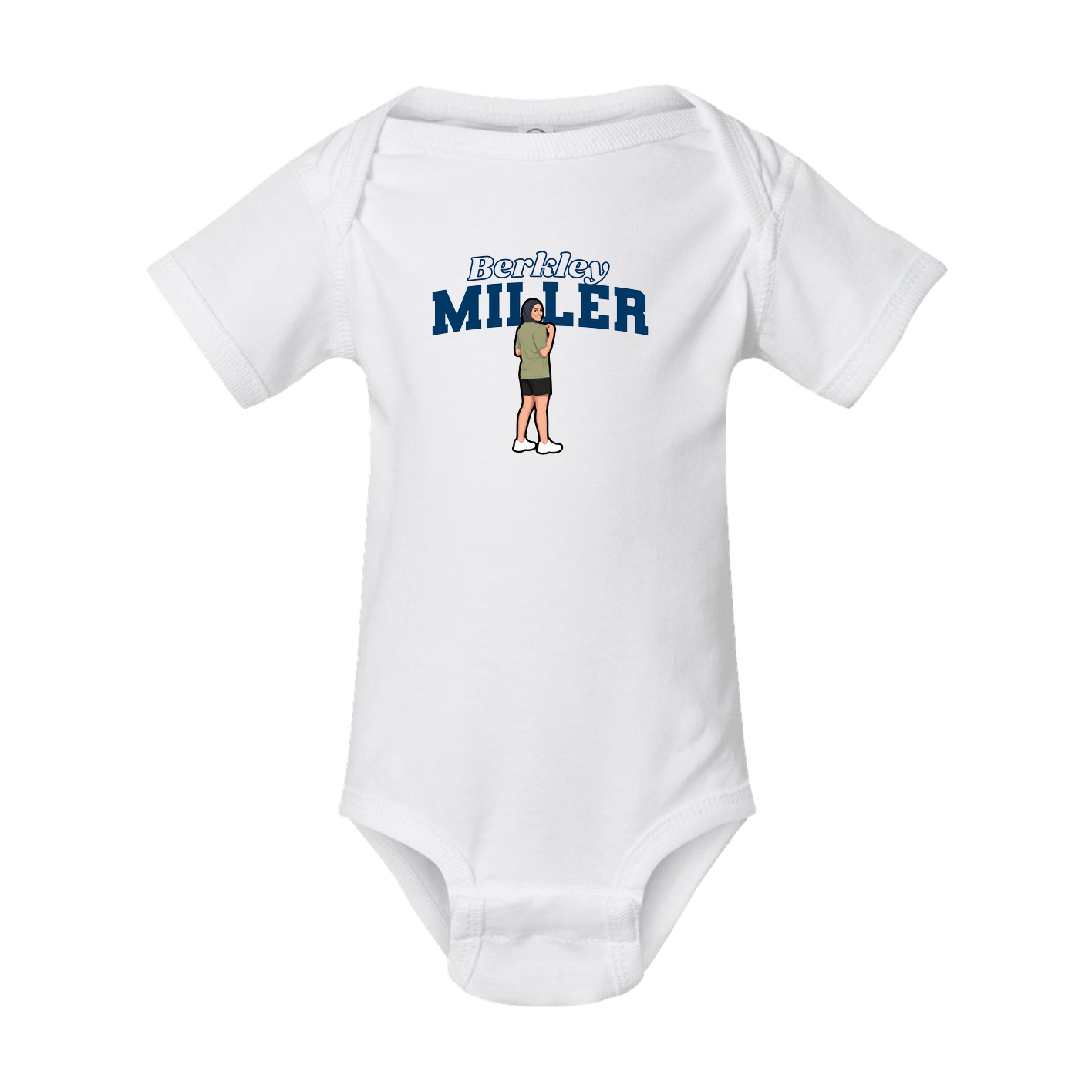Baby Onesie — Name Arch in White