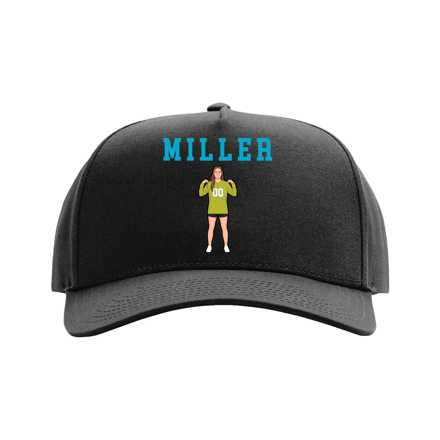 Full Fabric Five-Panel Champ Cap — Shirsey in Black