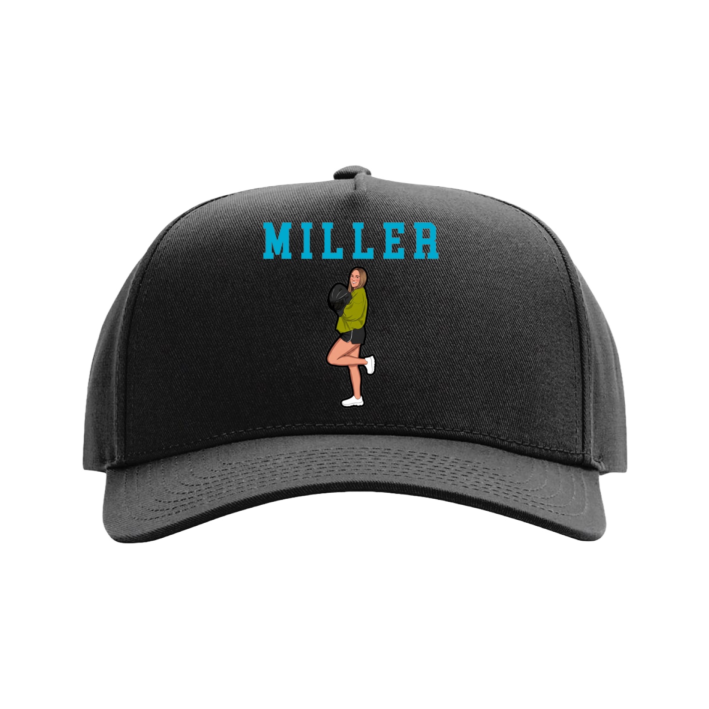 Full Fabric Five-Panel Champ Cap — Shirsey in Black