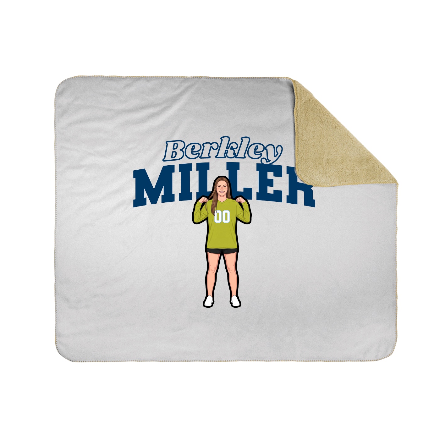 Throw Blanket — Name Arch in White