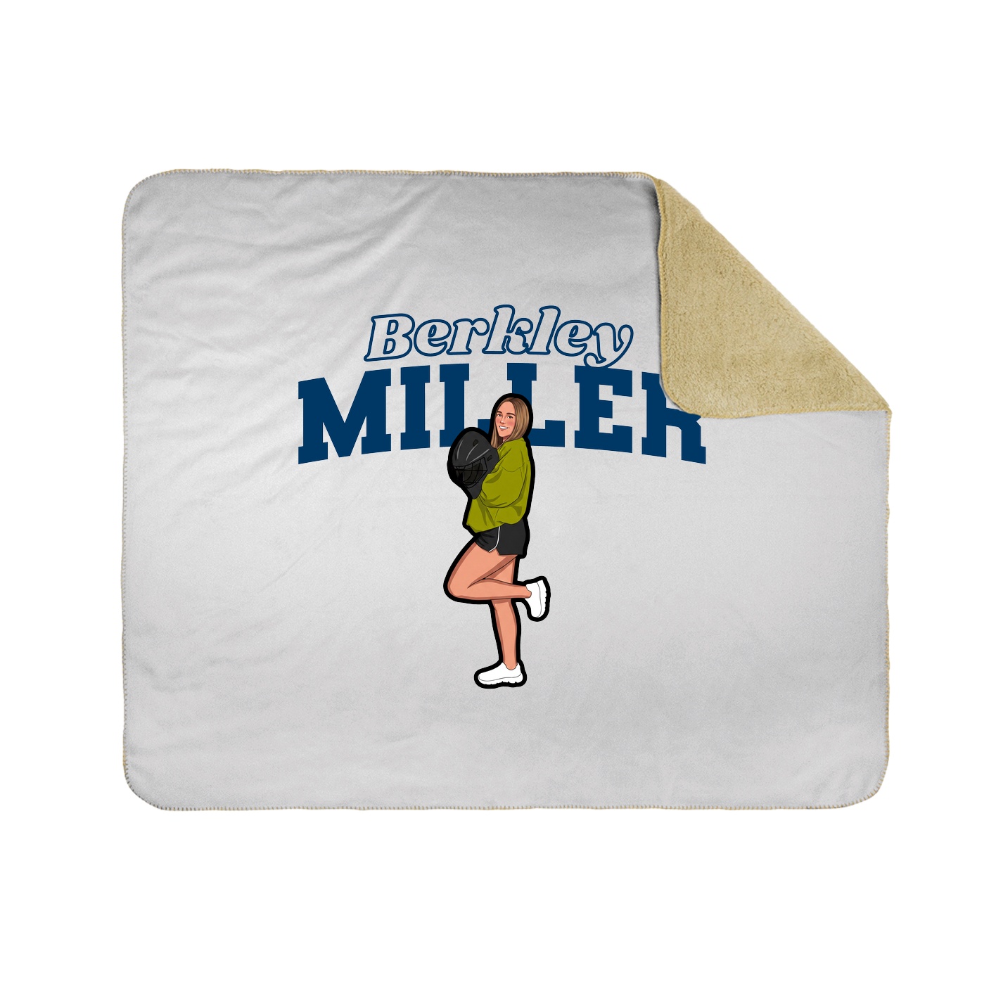 Throw Blanket — Name Arch in White