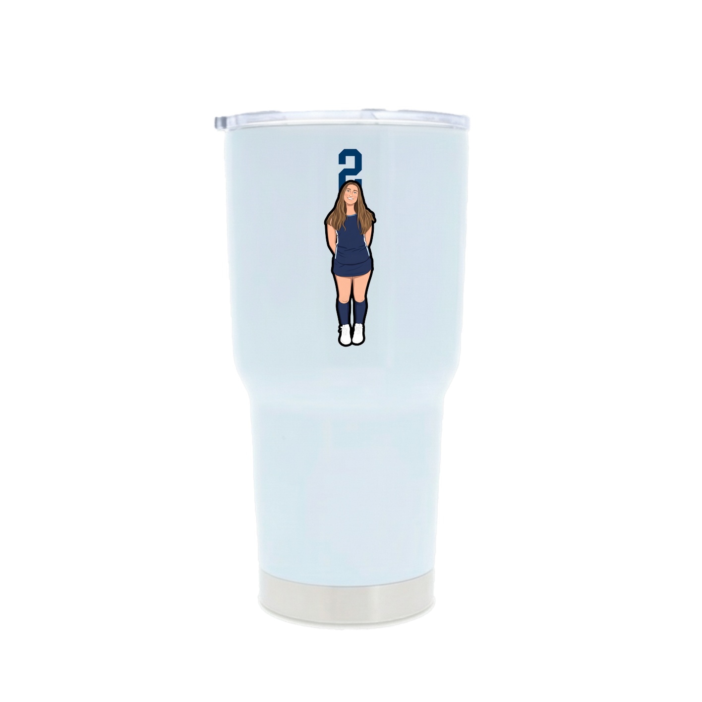 30oz Stainless Steel Tumbler — Number Top in White