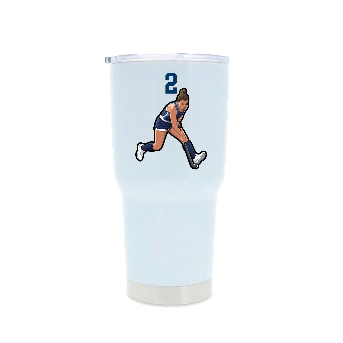 30oz Stainless Steel Tumbler — Number Top in White