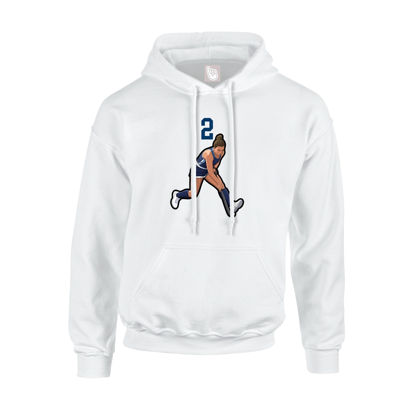 Hoodie — Number Top in White