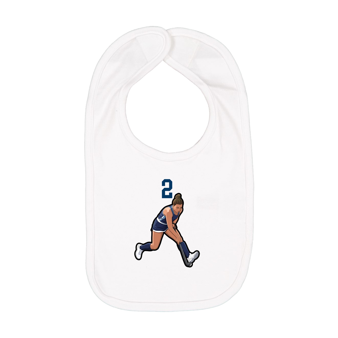 Infant Bib — Number Top in White