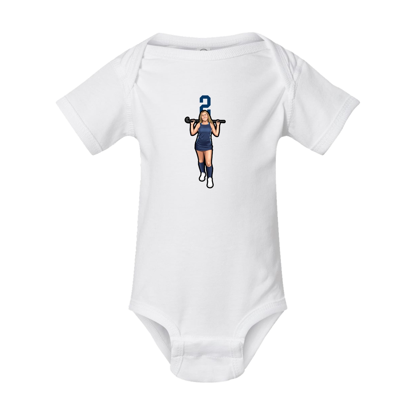 Baby Onesie — Number Top in White