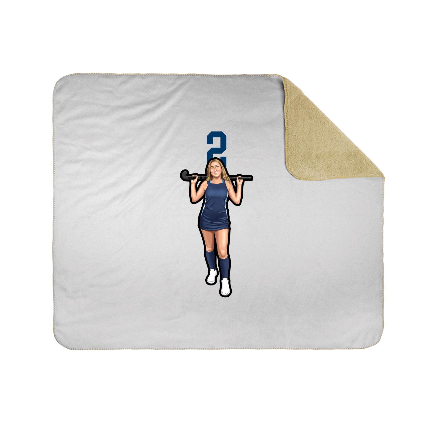 Throw Blanket — Number Top in White