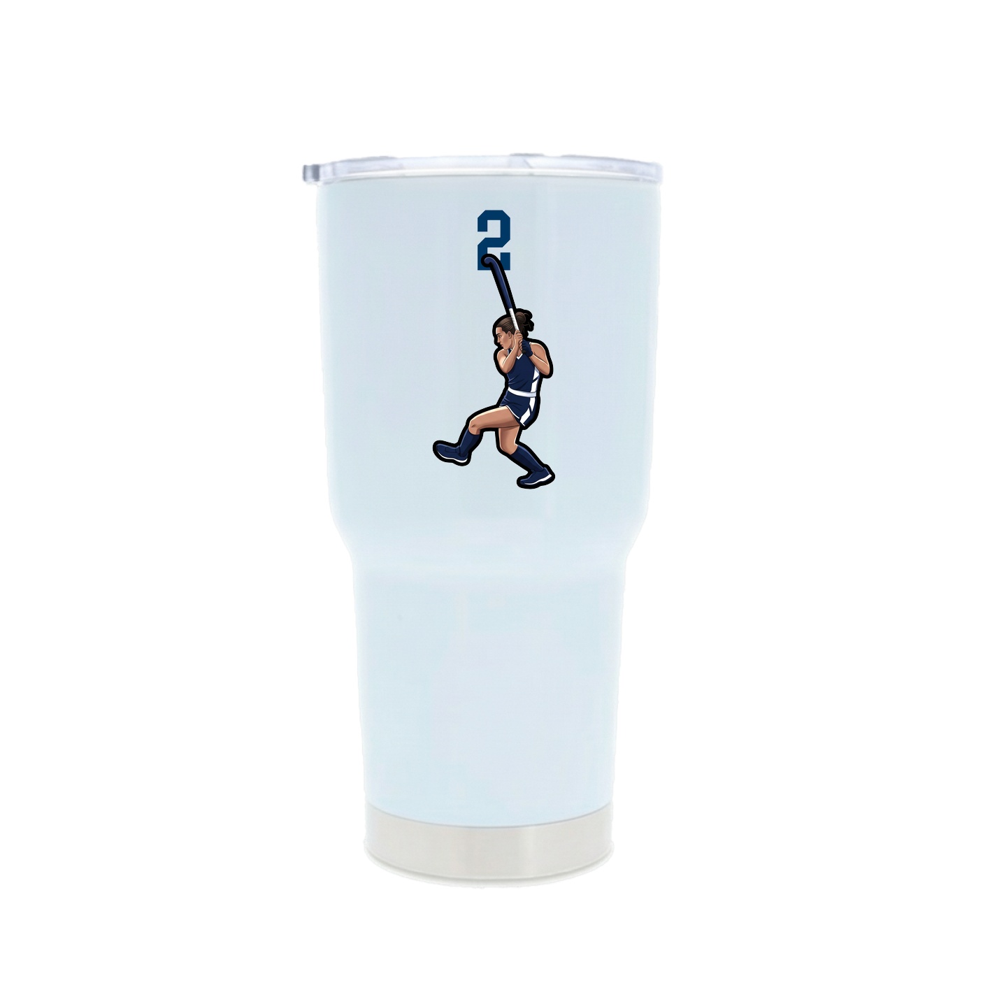 30oz Stainless Steel Tumbler — Number Top in White
