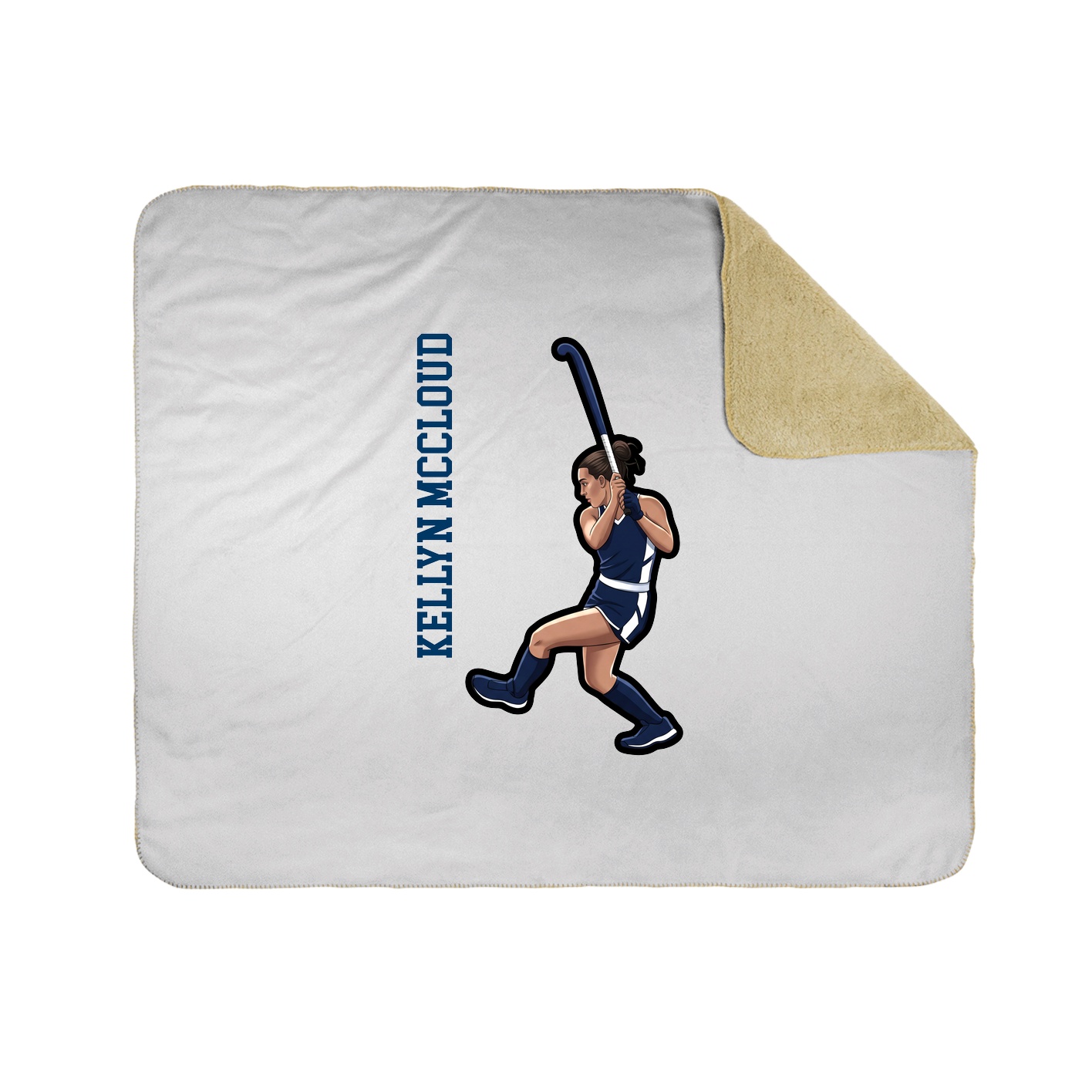 Throw Blanket — Name Vertical in White