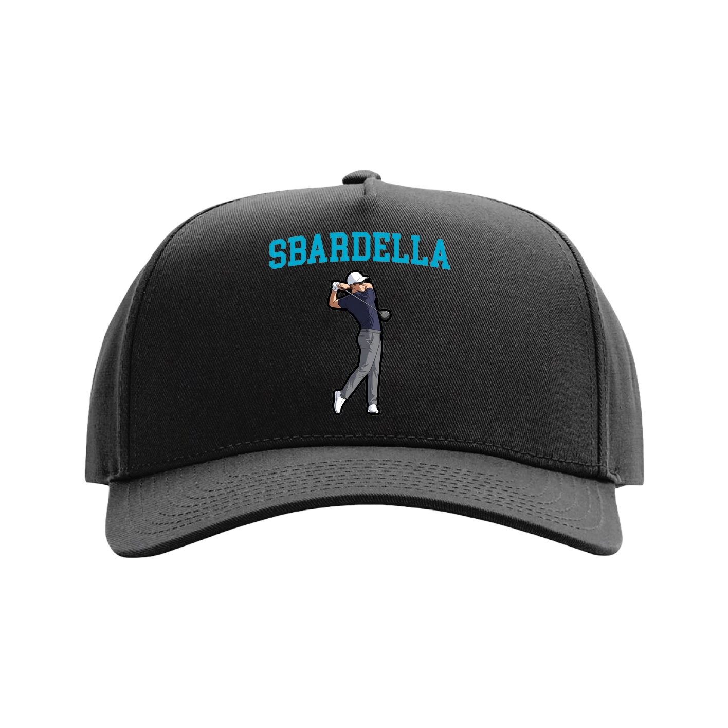 Full Fabric Five-Panel Champ Cap — Shirsey in Black