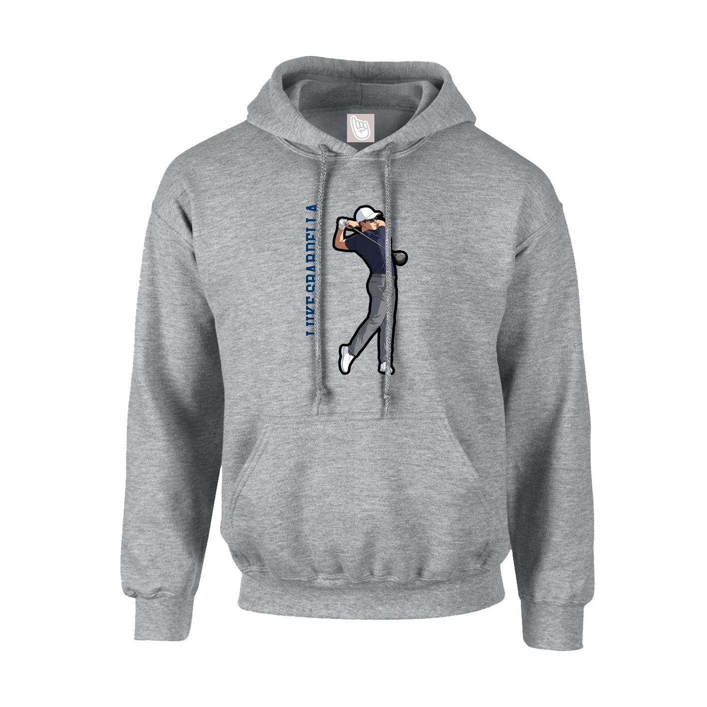 Youth Hoodie — Name Vertical in Grey