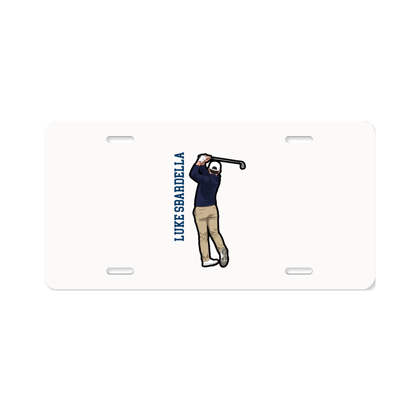 License Plate — Name Vertical in Classic