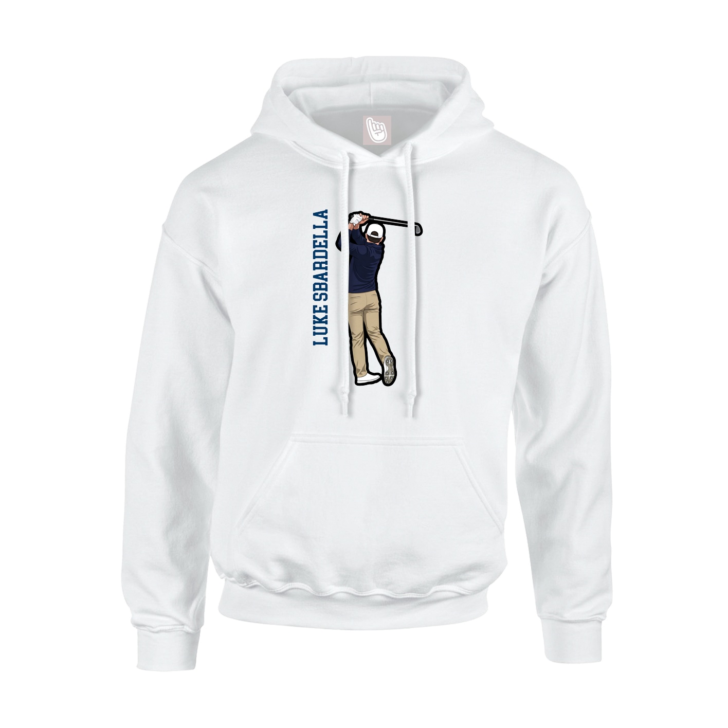 Youth Hoodie — Name Vertical in White