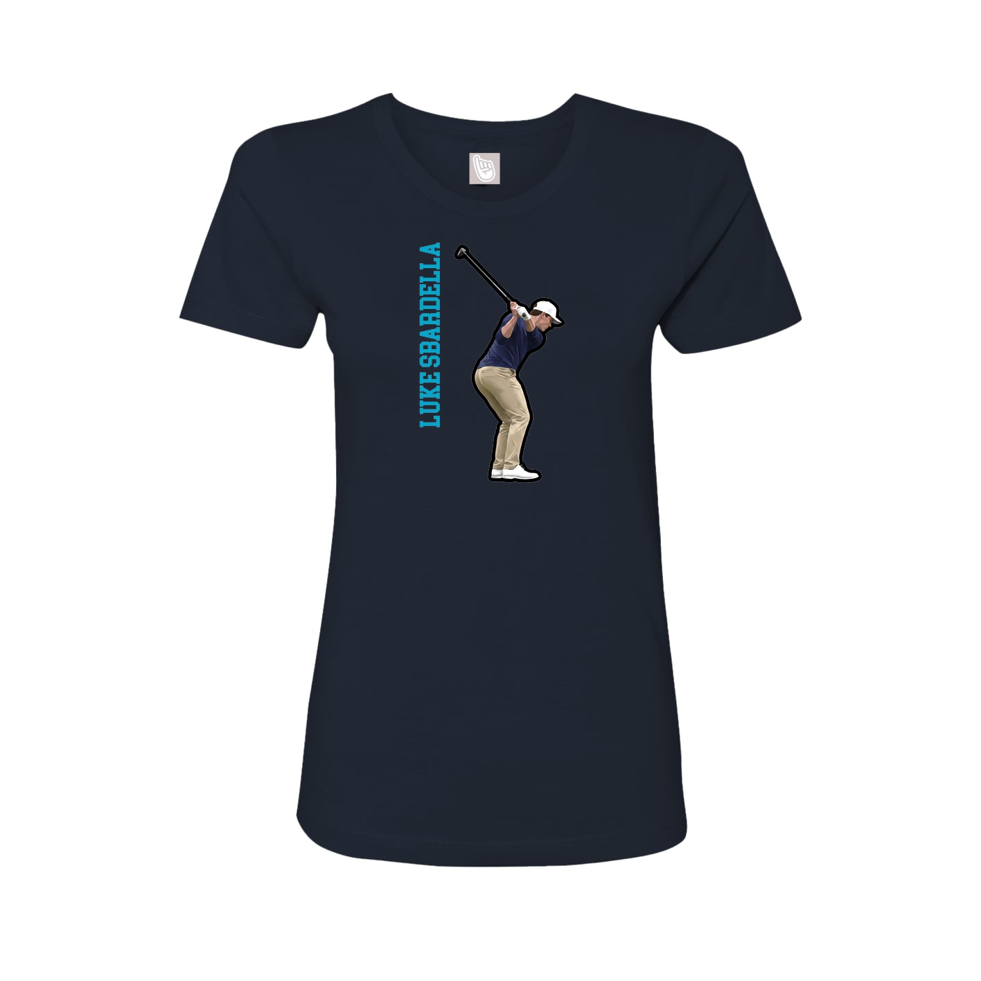 Womens Tee — Name Vertical in Navy