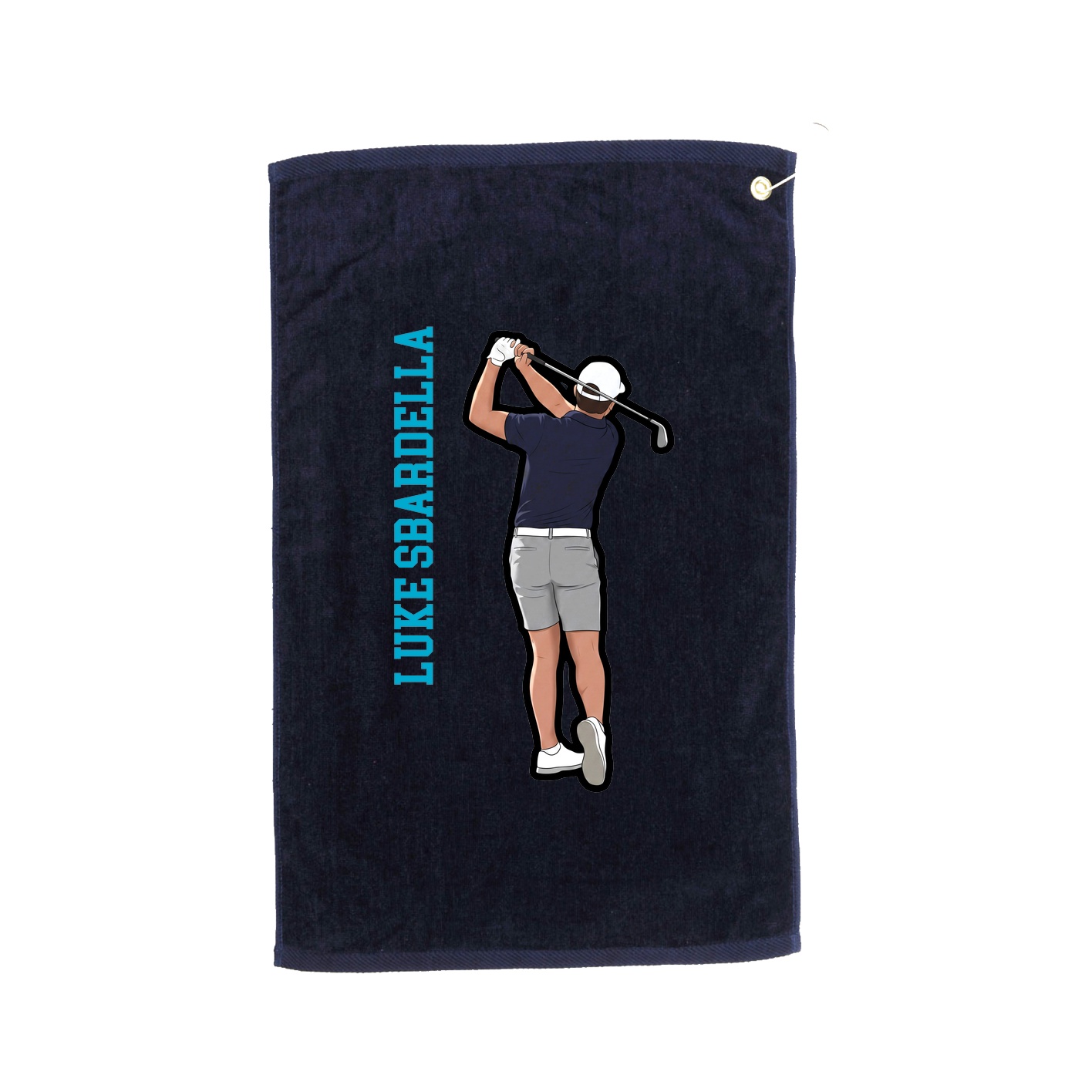 Golf Towel — Name Vertical in Navy