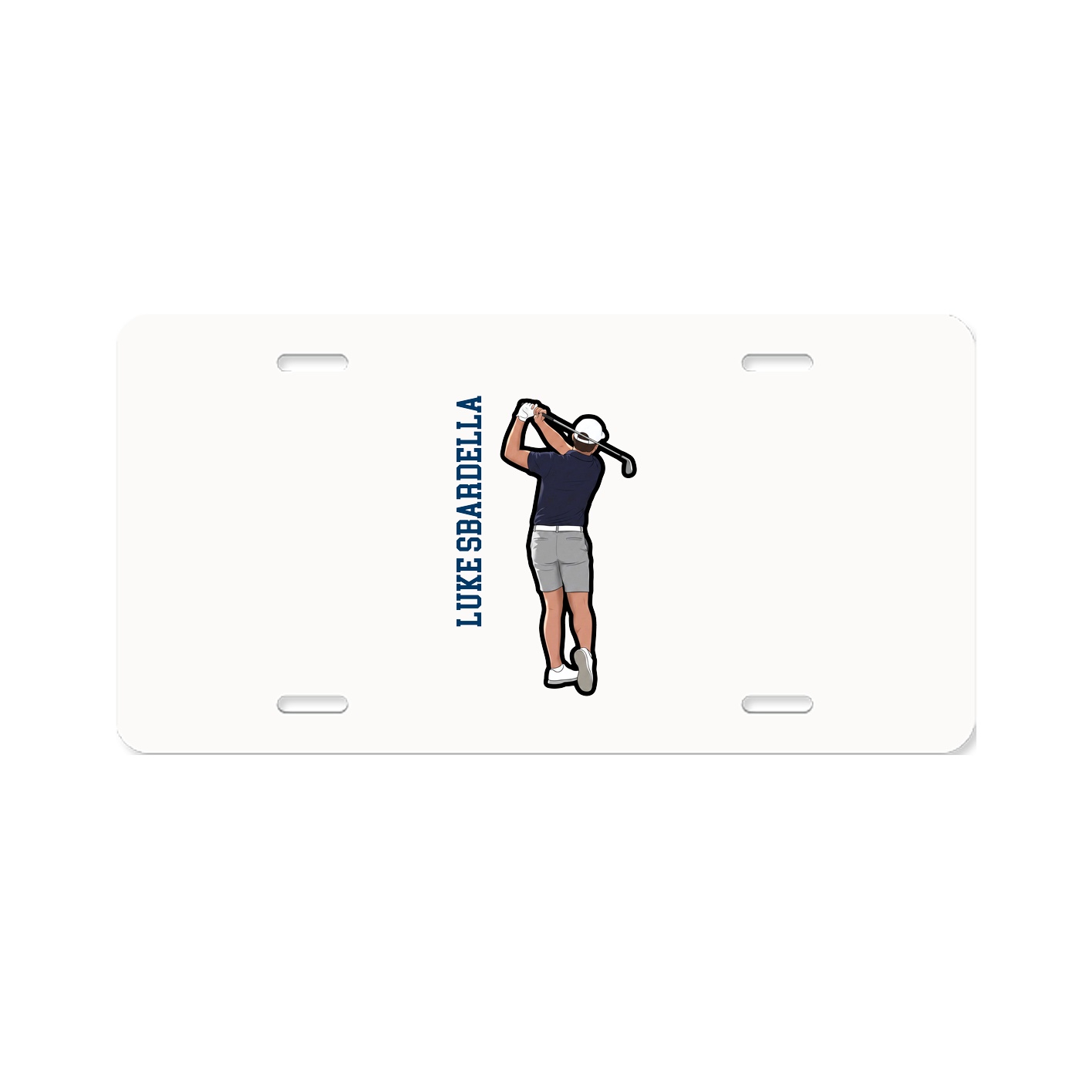 License Plate — Name Vertical in Classic