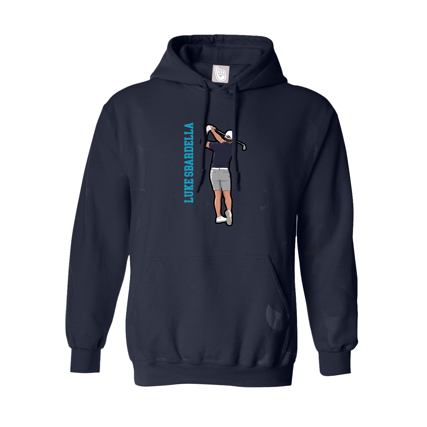 Hoodie — Name Vertical in Navy