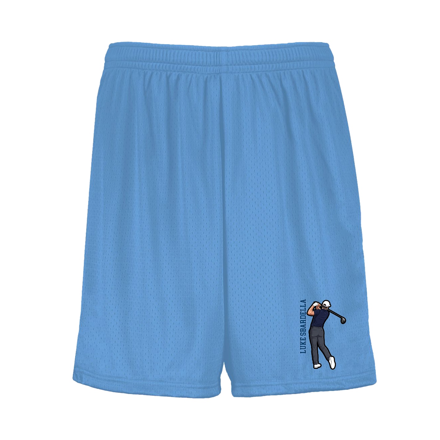 Shorts — Name Vertical in Light Blue