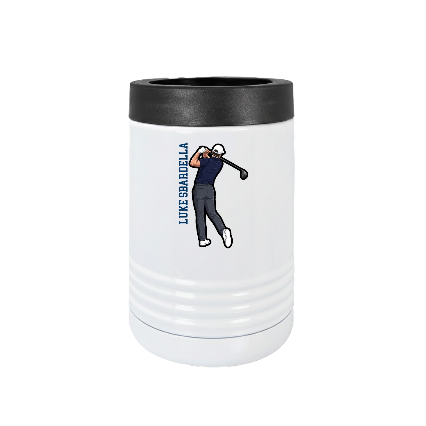 Beverage Holder — Name Vertical in White