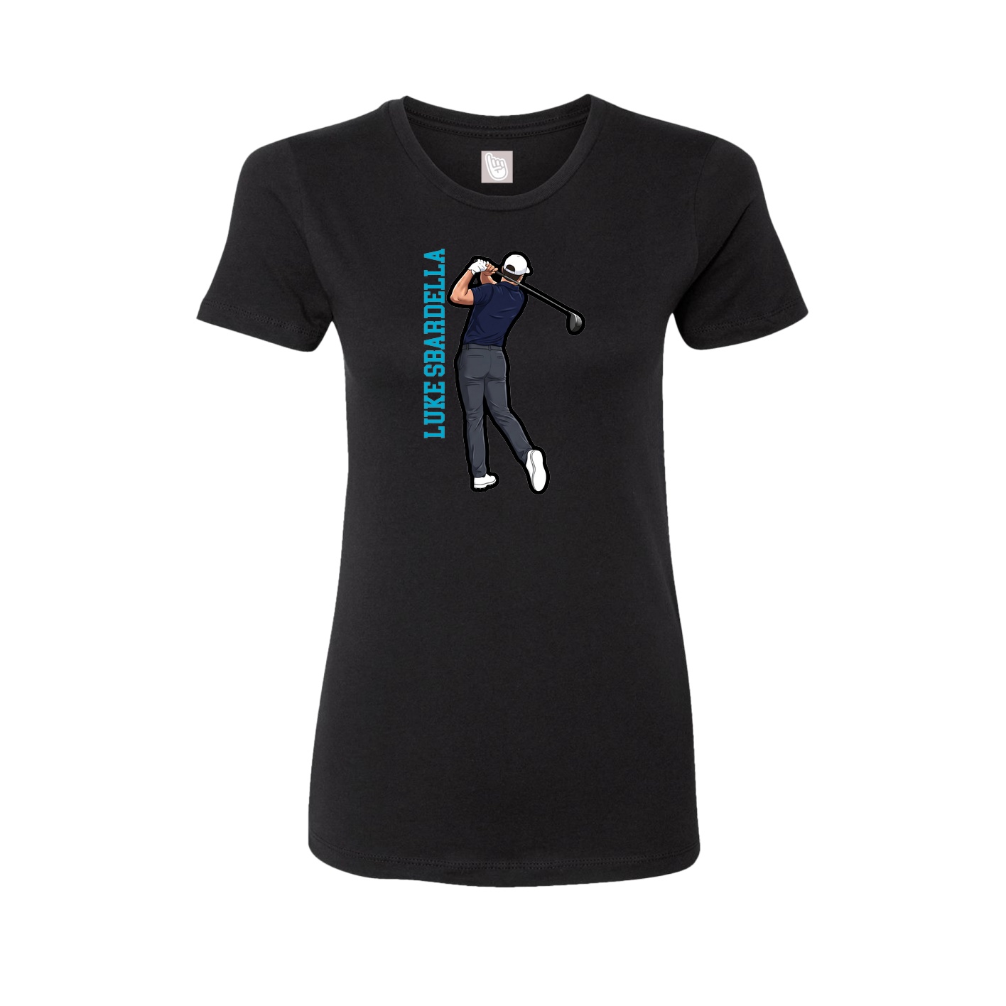 Womens Tee — Name Vertical in Black
