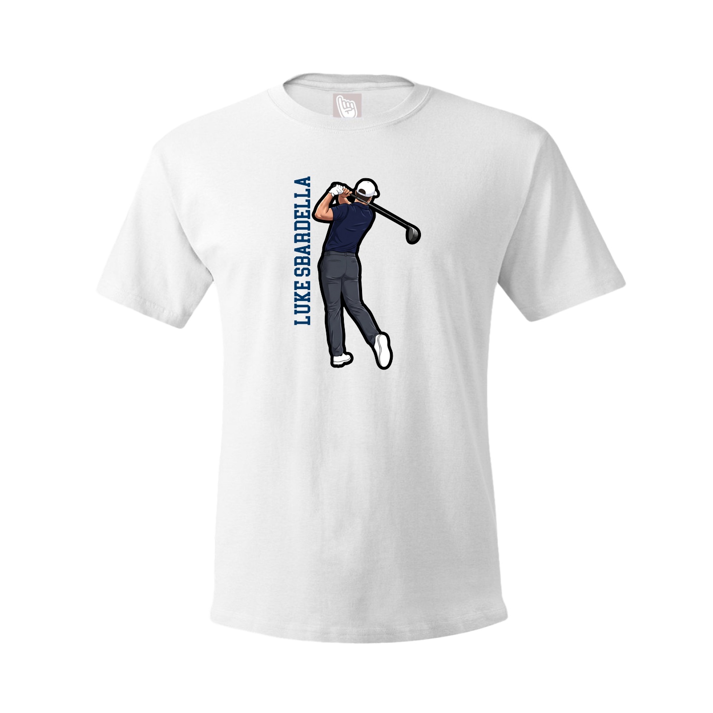 Youth Tee — Name Vertical in White