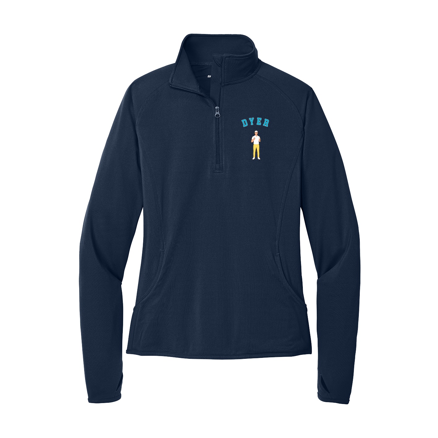 Women's Q-Zip Pullover — Shirsey Arch in Navy