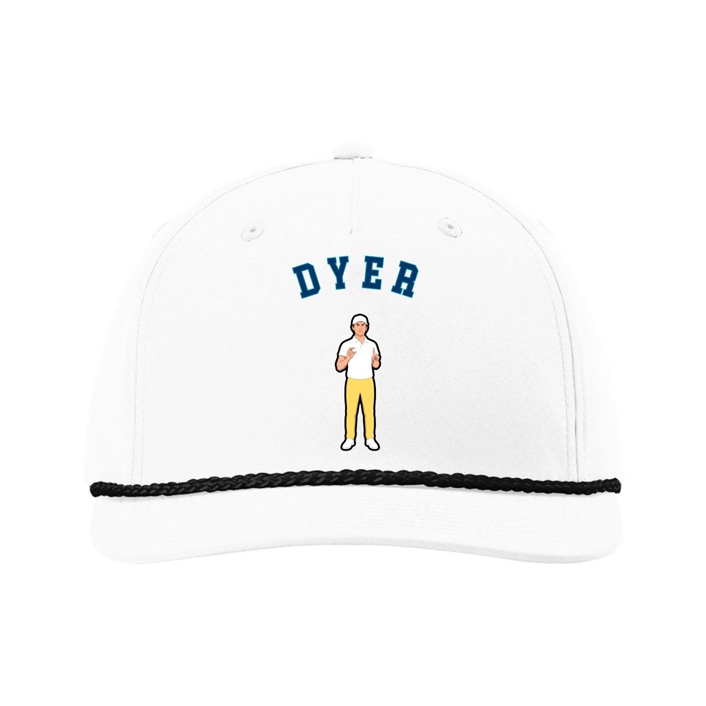 Five-Panel Classic Rope Cap — Shirsey Arch in White