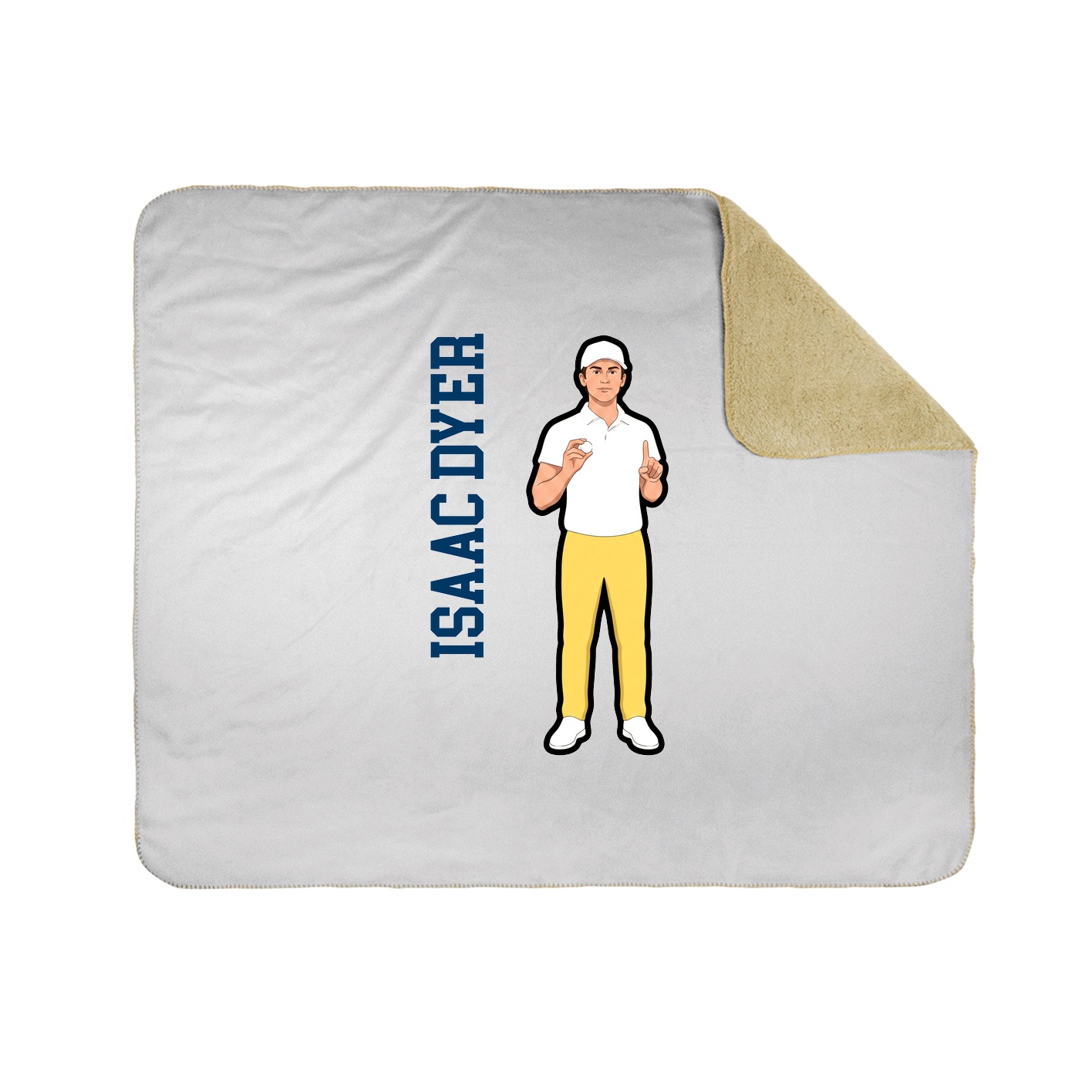 Throw Blanket — Name Vertical in White