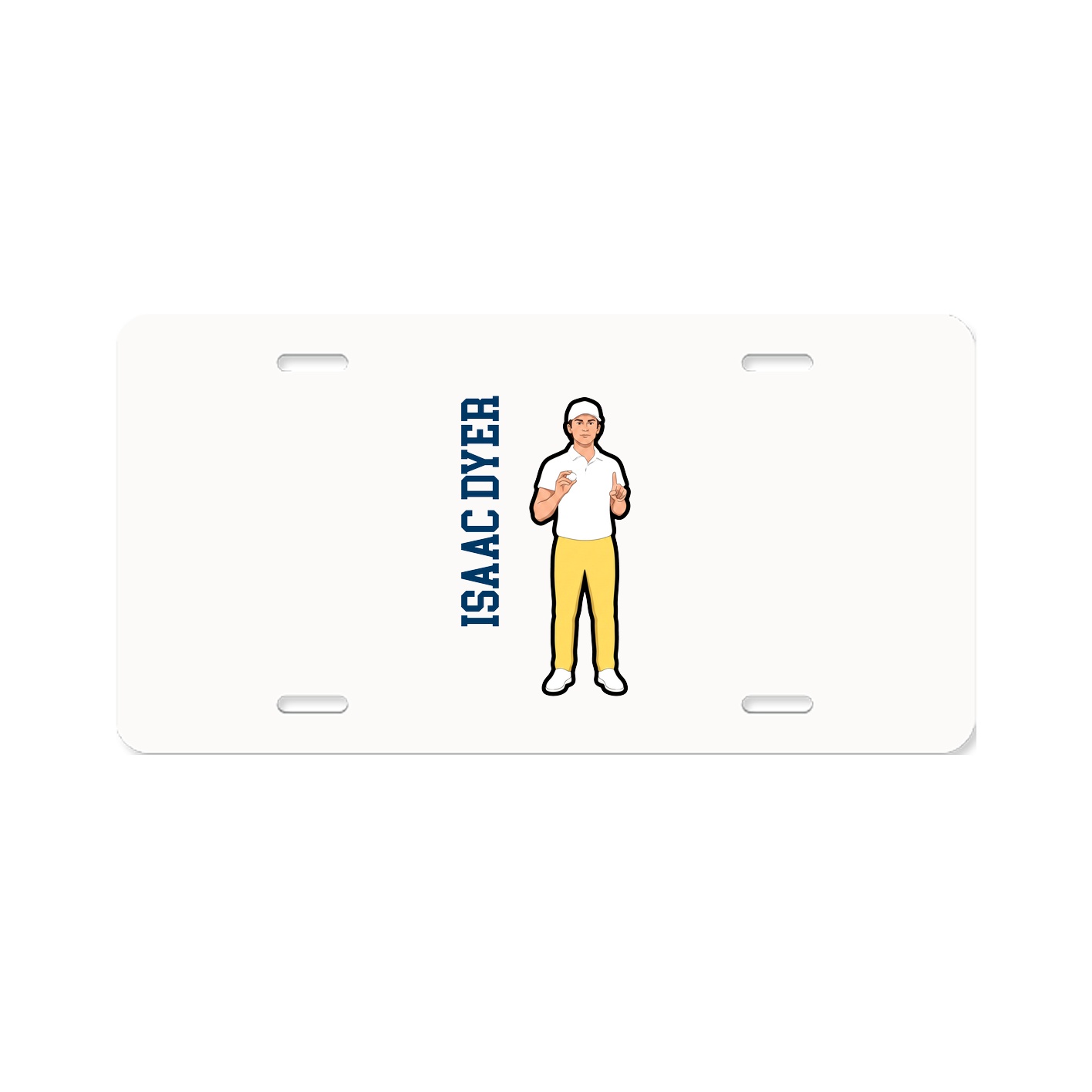 License Plate — Name Vertical in Classic
