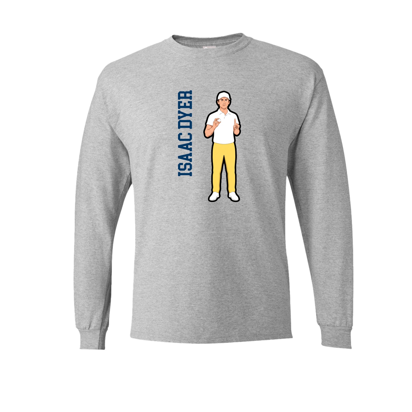 Long Sleeve Tee — Name Vertical in Grey