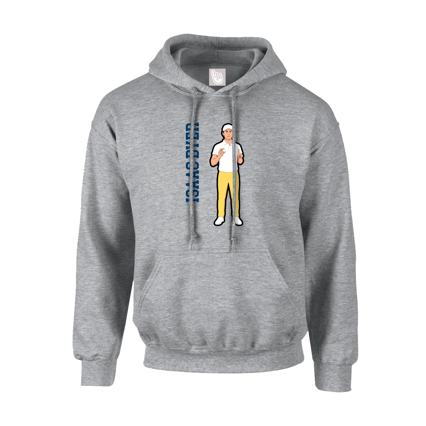 Hoodie — Name Vertical in Grey