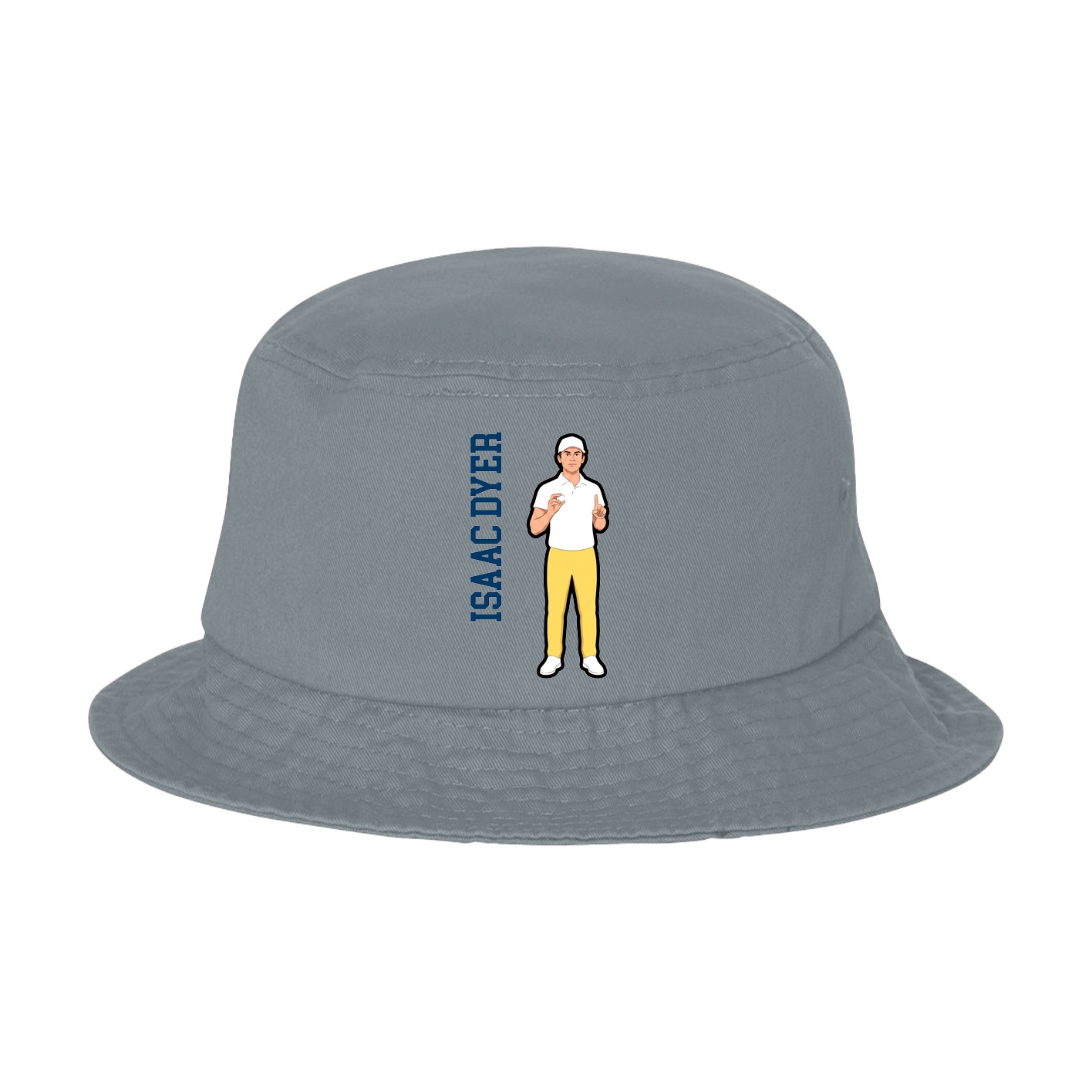 Bucket Cap — Name Vertical in Grey