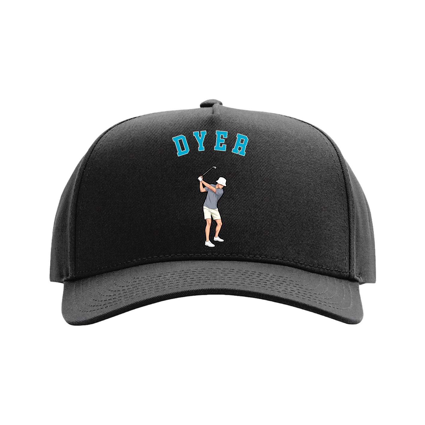 Full Fabric Five-Panel Champ Cap — Shirsey Arch in Black