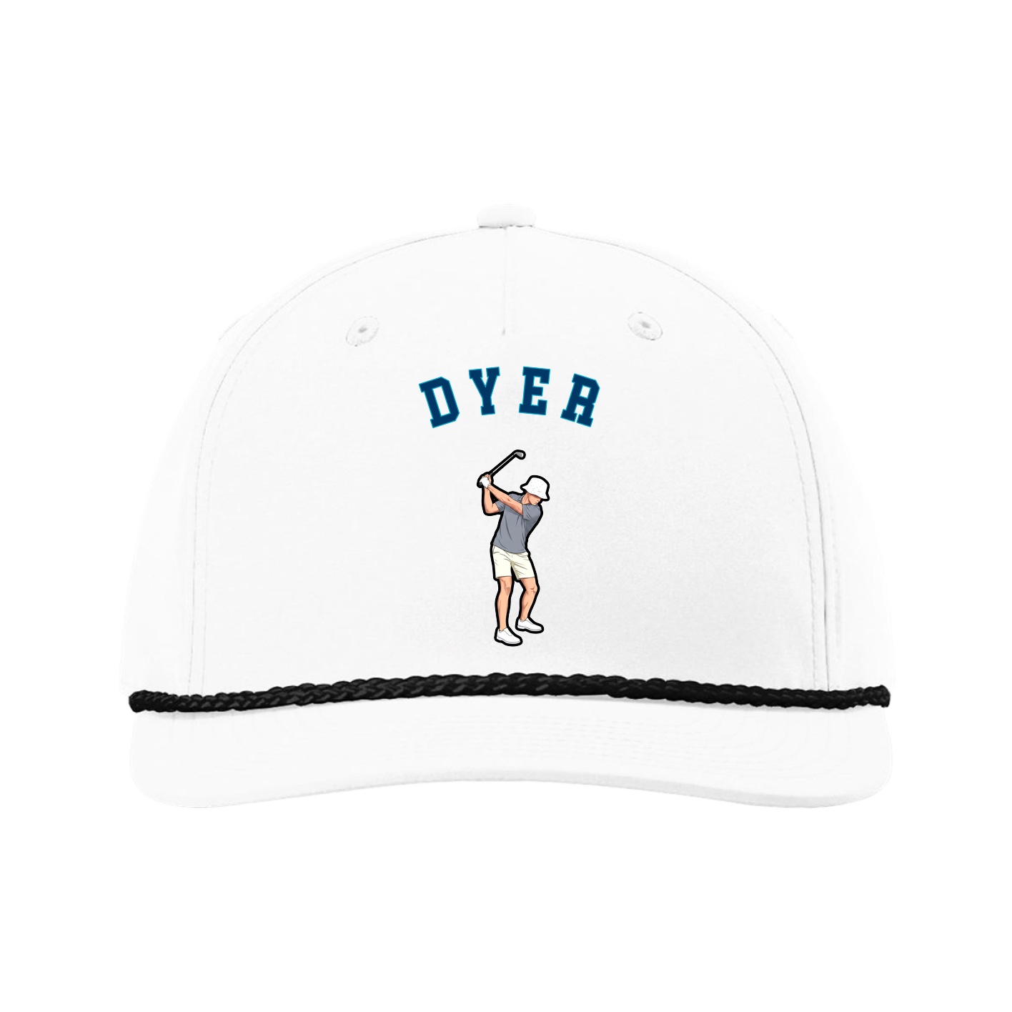 Five-Panel Classic Rope Cap — Shirsey Arch in White
