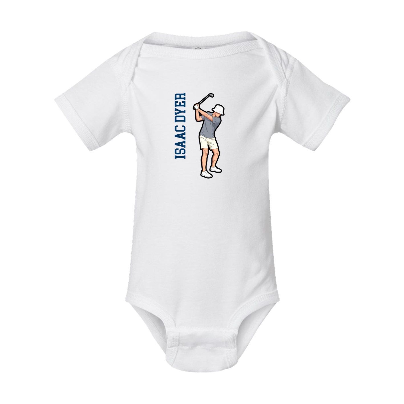 Baby Onesie — Name Vertical in White