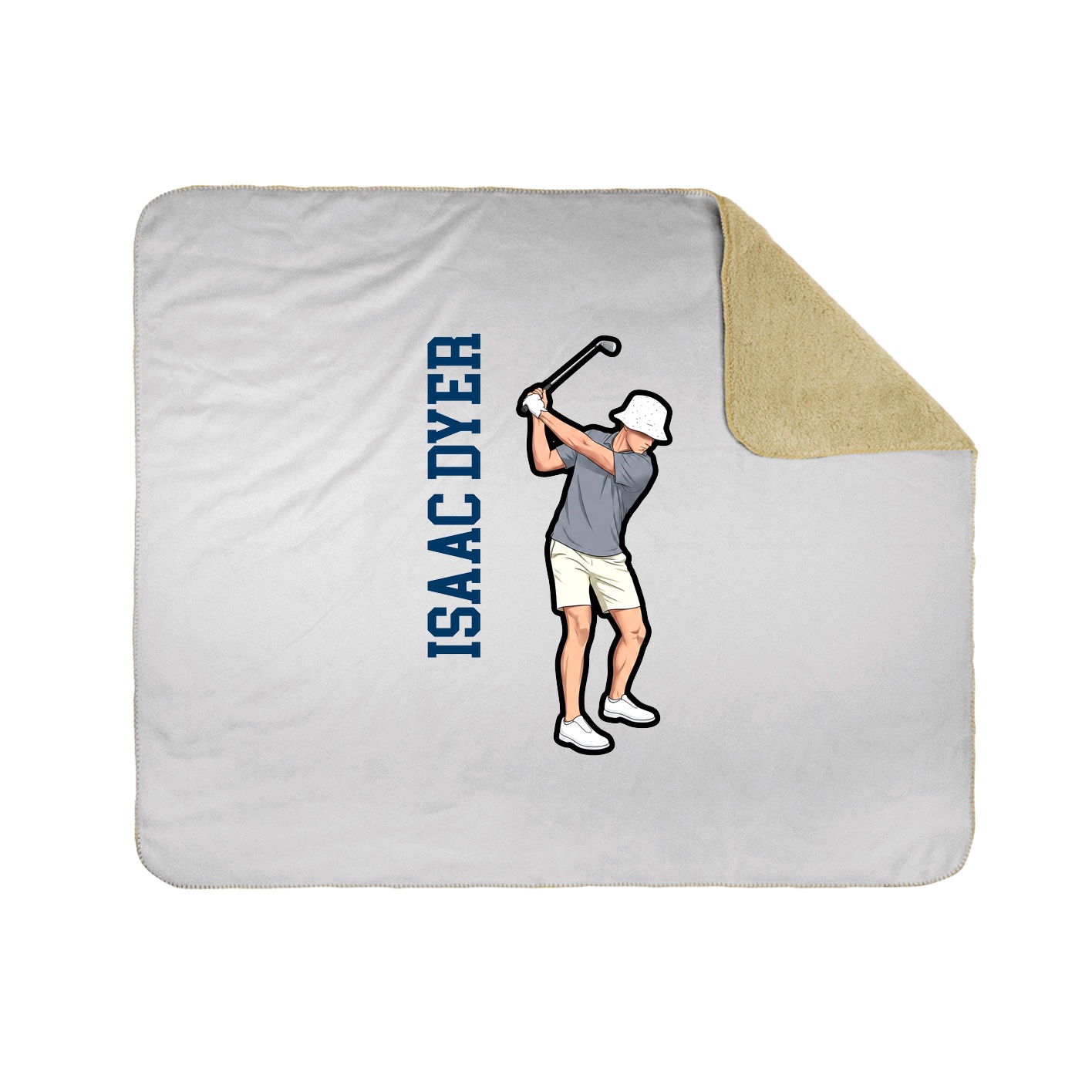 Throw Blanket — Name Vertical in White