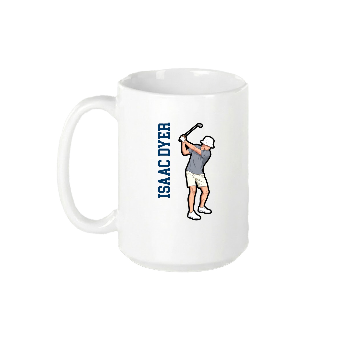 15oz Coffee Mug — Name Vertical in White
