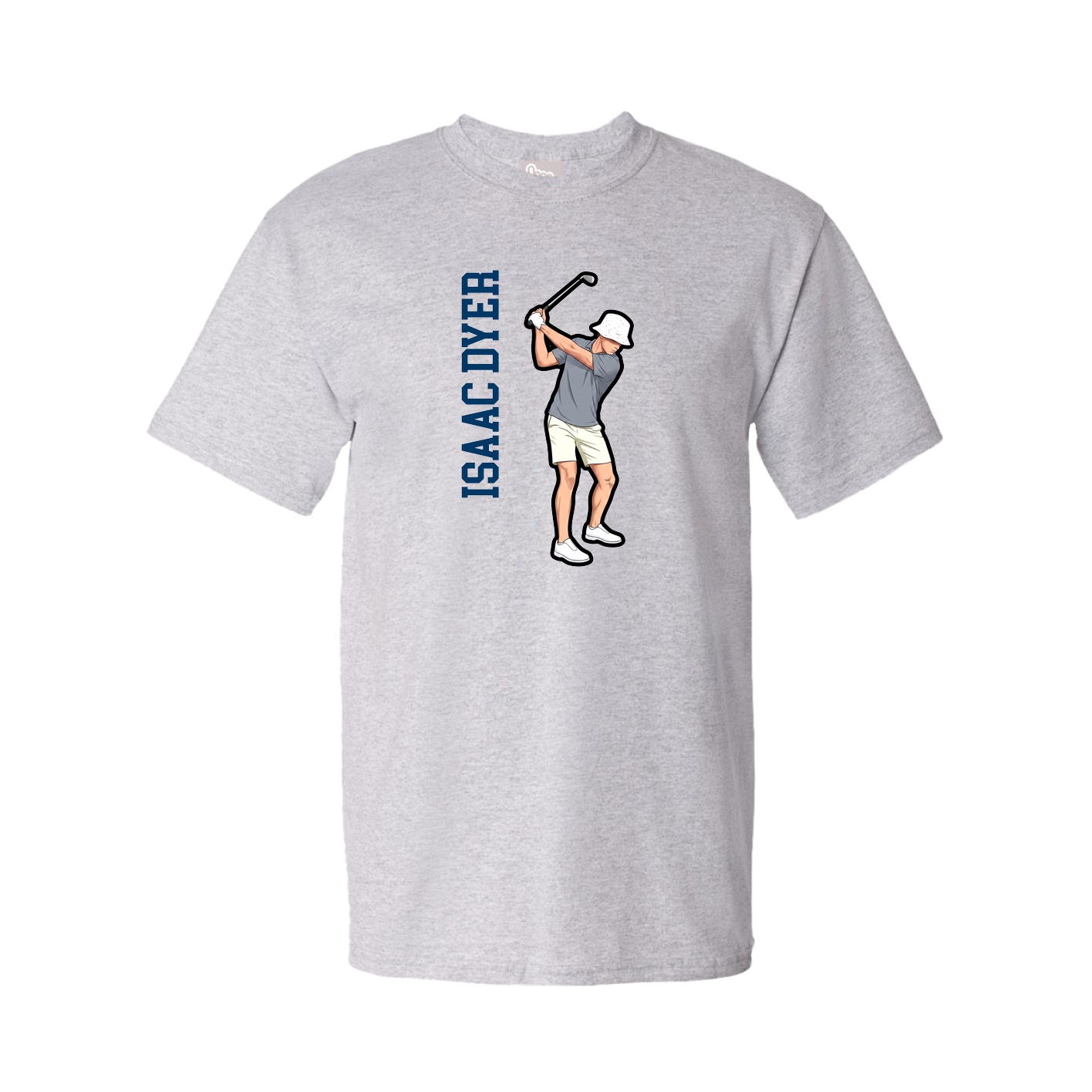 Tee — Name Vertical in Grey