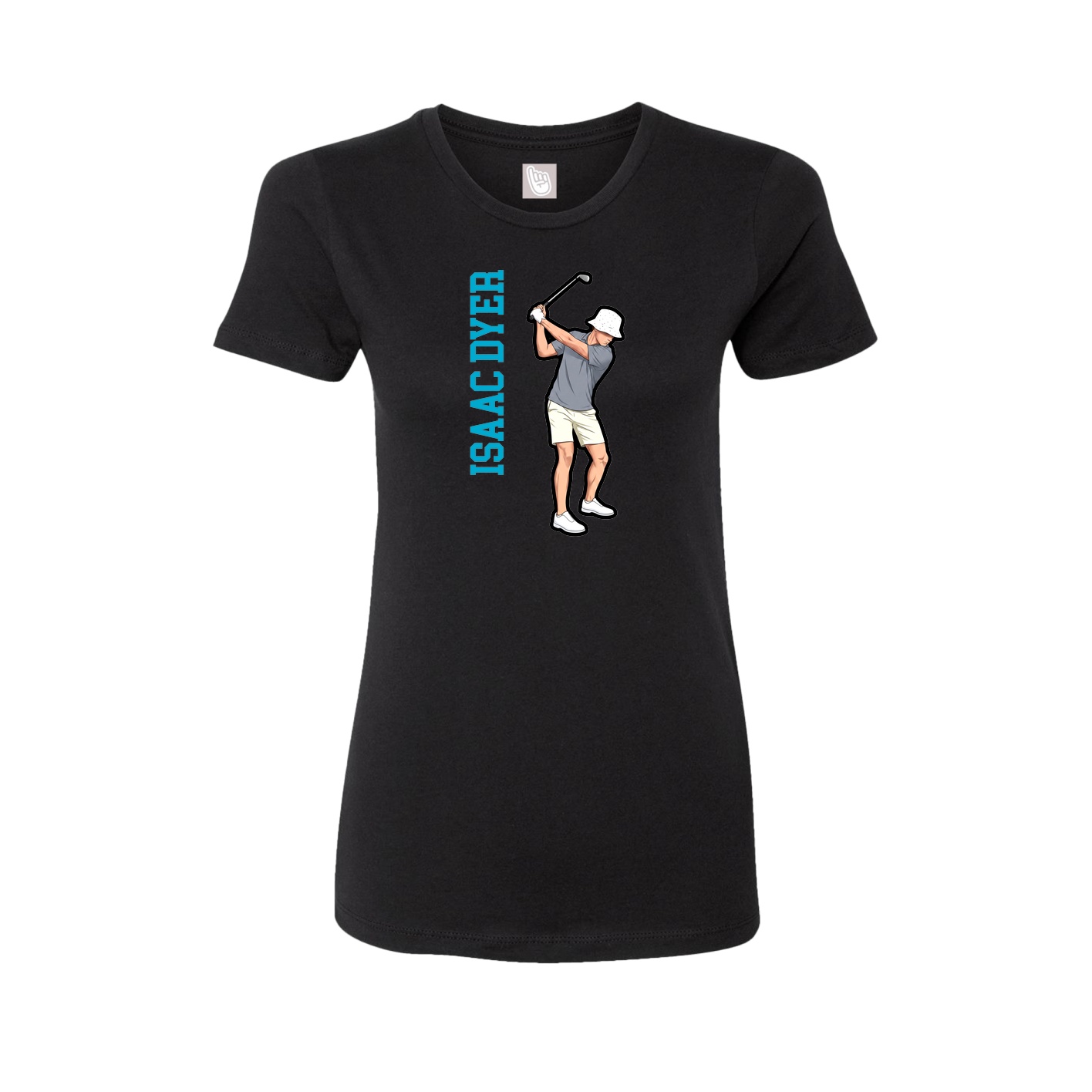 Fitted Women's Tee — Name Vertical in Black