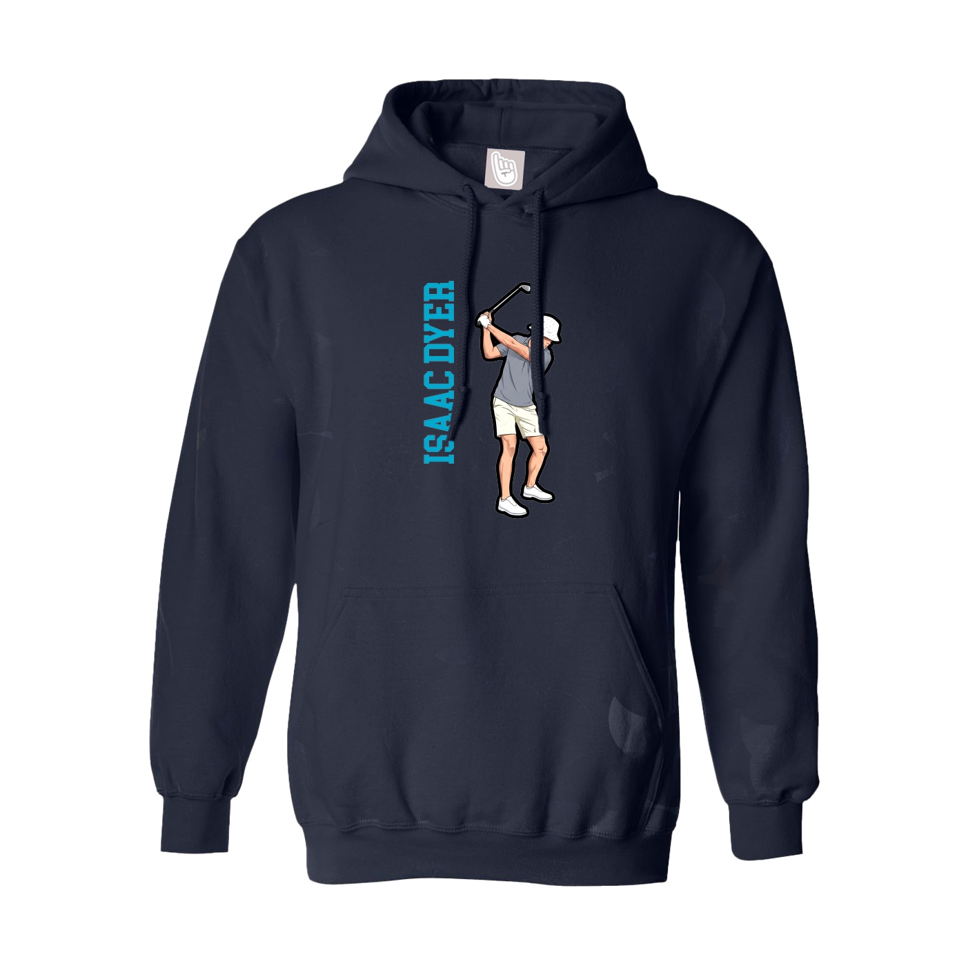 Youth Hoodie — Name Vertical in Navy