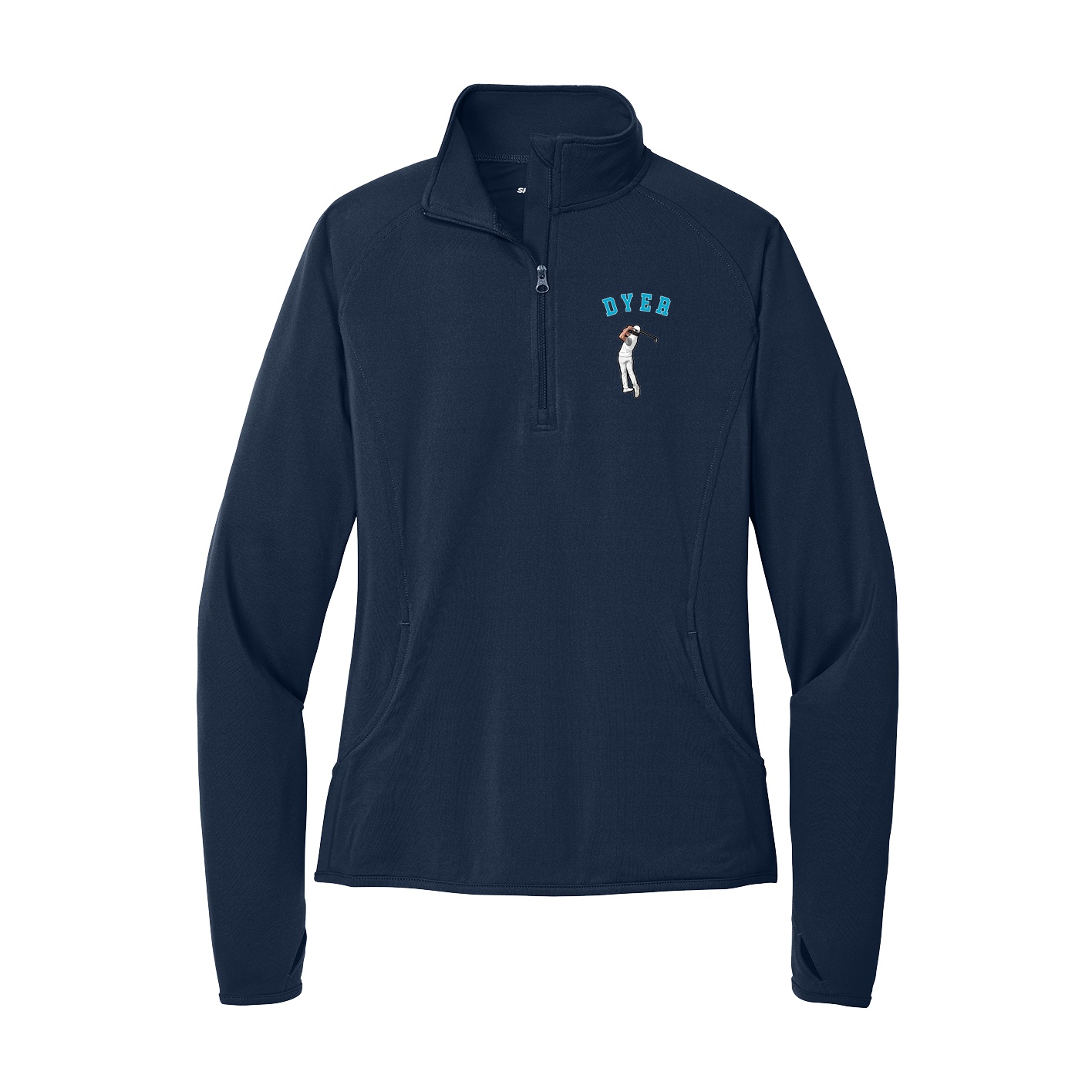 Women's Q-Zip Pullover — Shirsey Arch in Navy