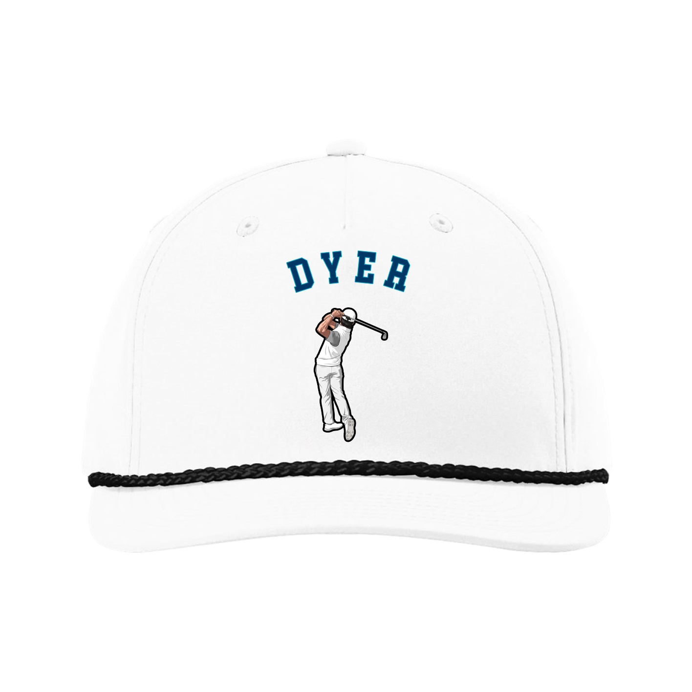 Five-Panel Classic Rope Cap — Shirsey Arch in White