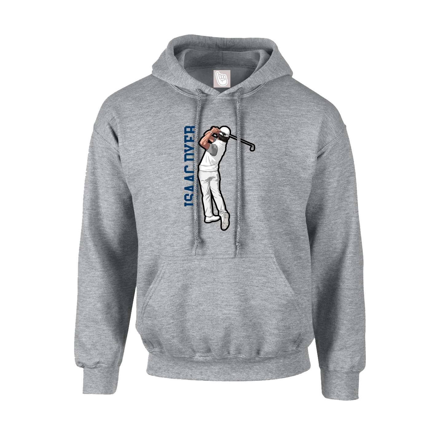Hoodie — Name Vertical in Grey