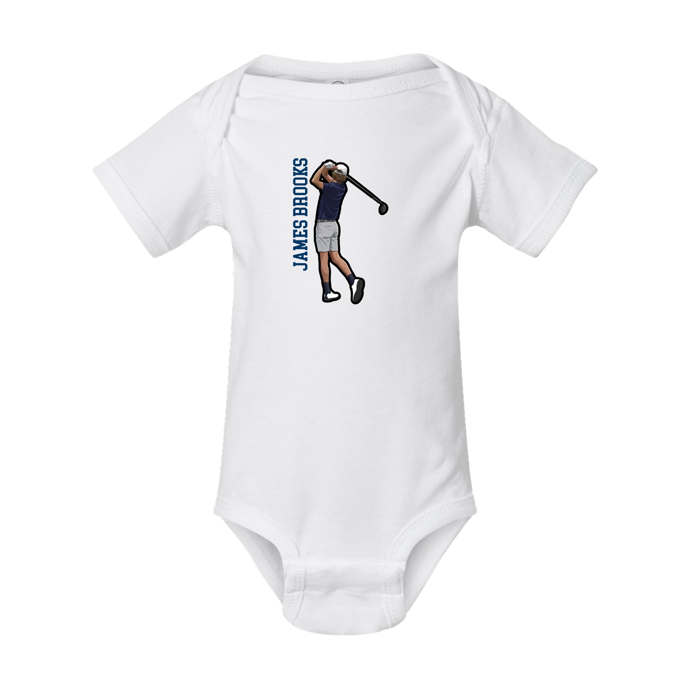 Baby Onesie — Name Vertical in White