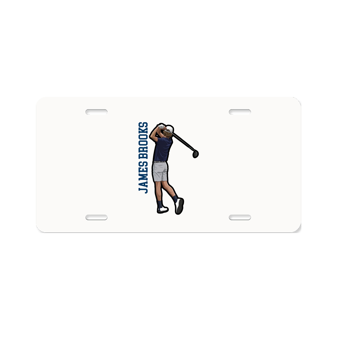 License Plate — Name Vertical in Classic