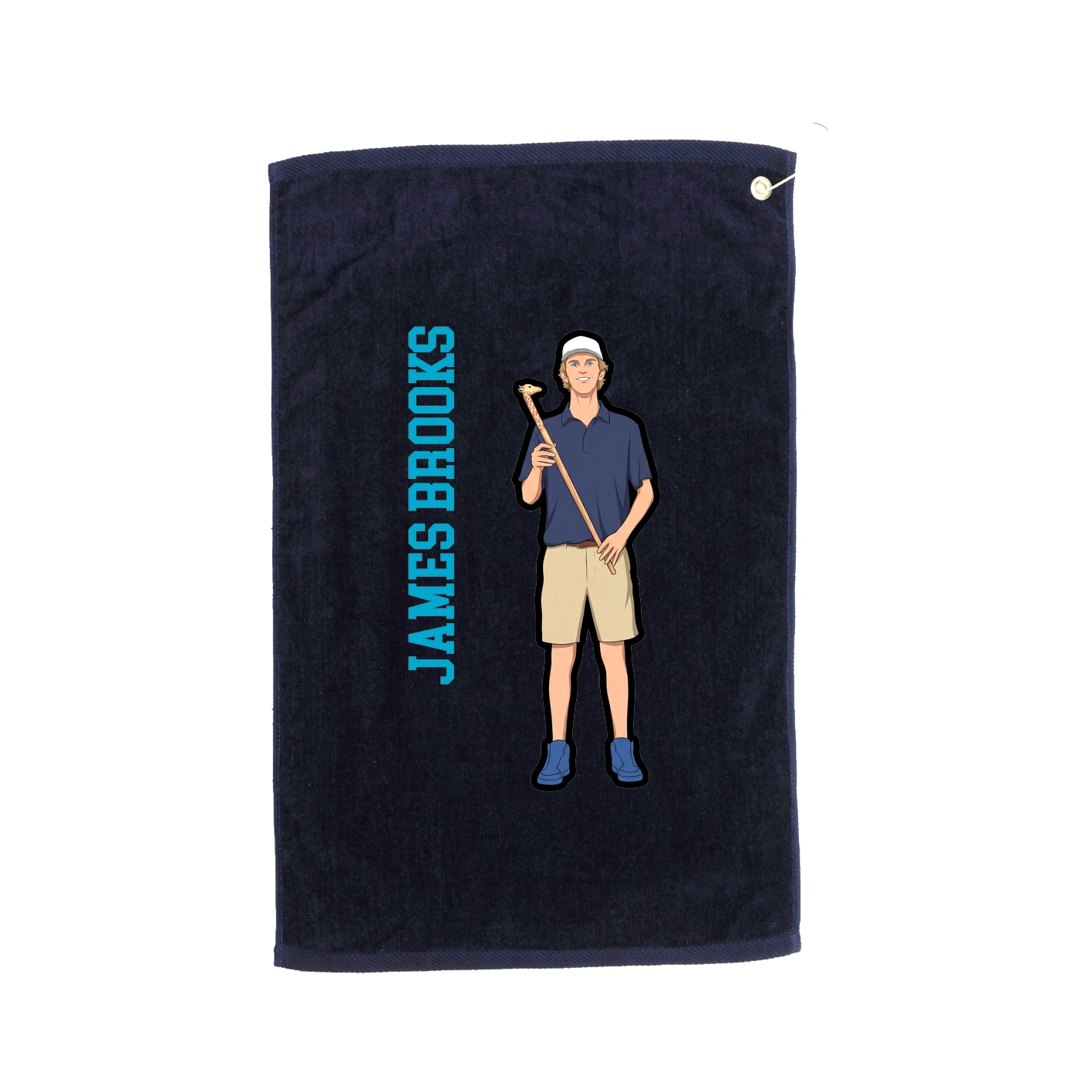 Golf Towel — Name Vertical in Navy