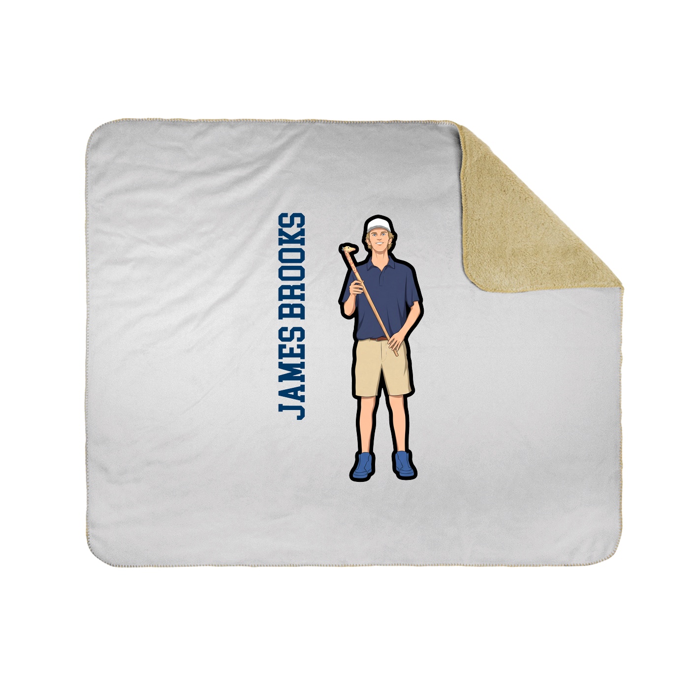 Throw Blanket — Name Vertical in White