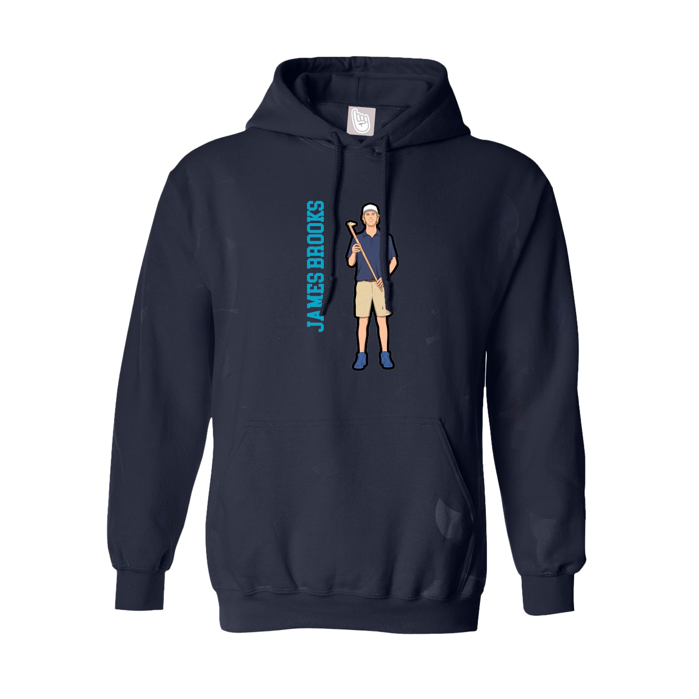 Youth Hoodie — Name Vertical in Navy