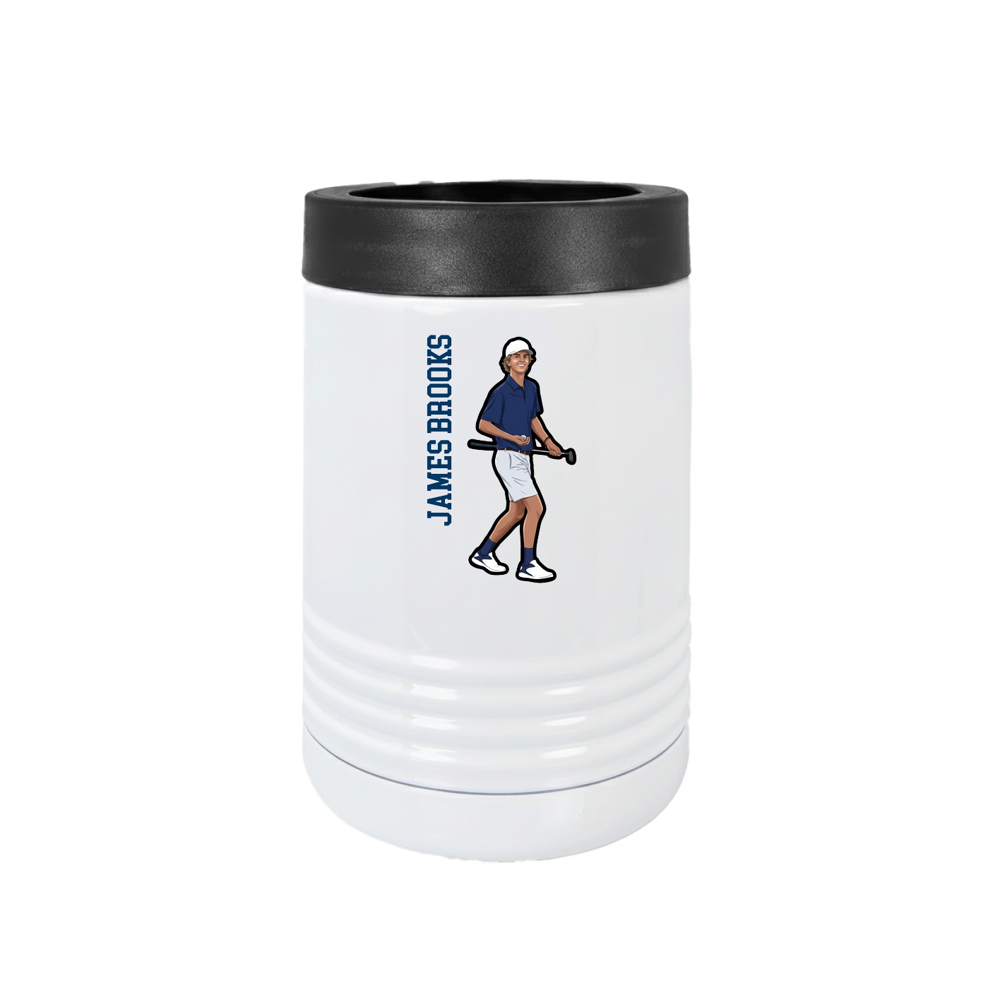 Beverage Holder — Name Vertical in White