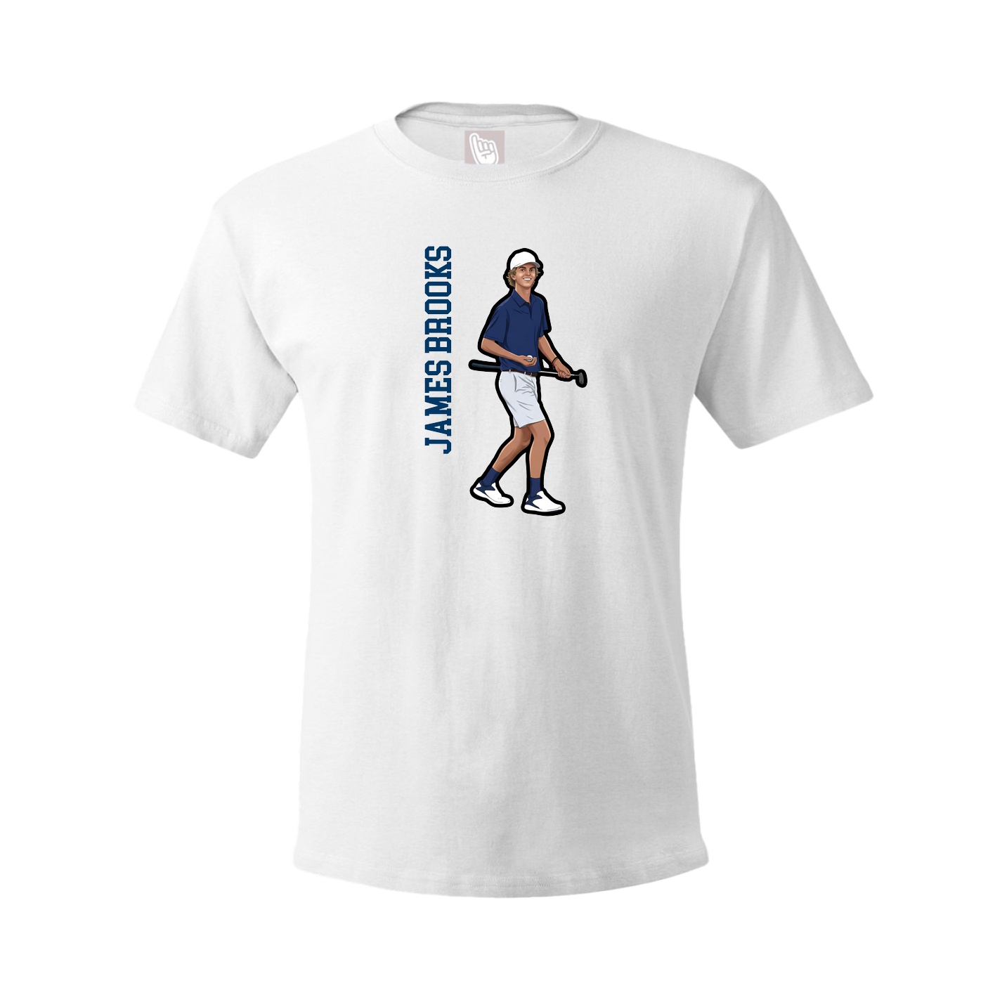 Tee — Name Vertical in White